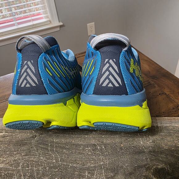 HOKA ONE ONE Clifton 6 Running Shoes Blue/Neon Yellow (Used) 9.5 Men - - Picture 4 of 5